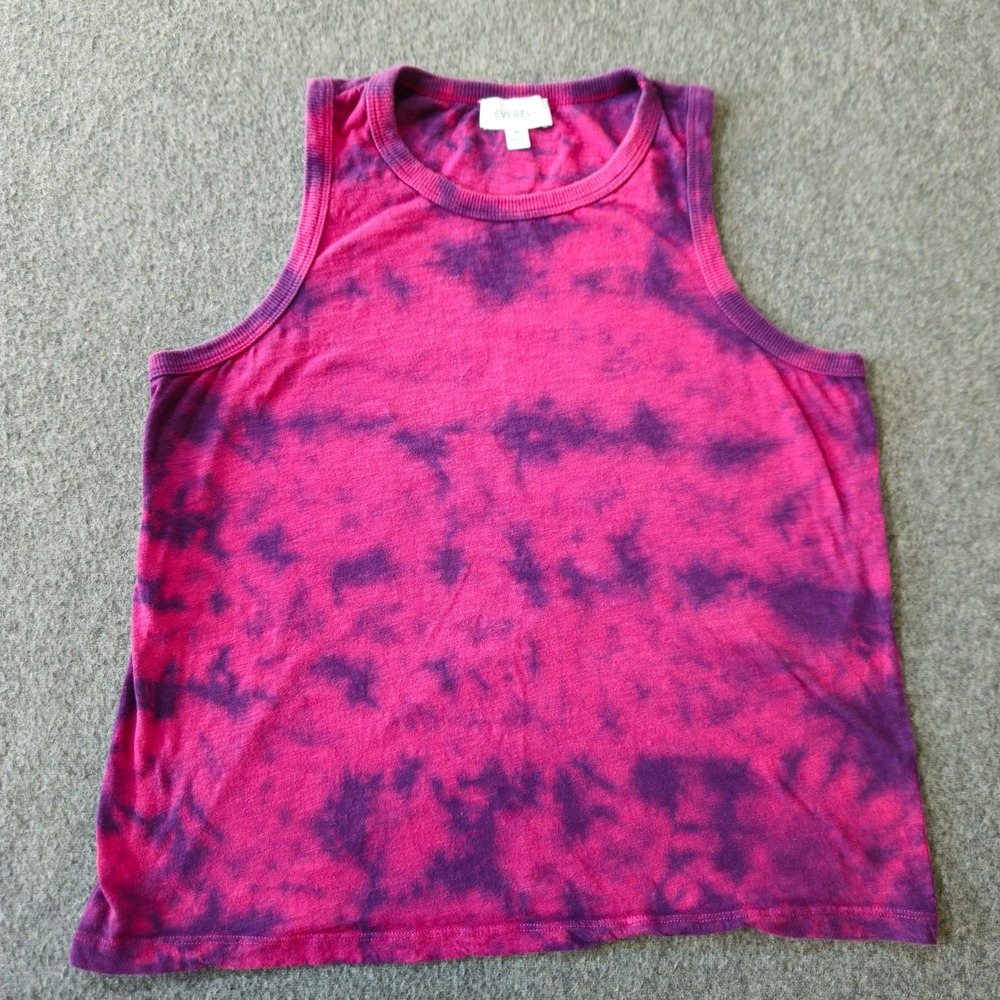 Evereve Tie Dye Tank Top M Purple Acid Wash Indie Psychedelic Y2K Janice Joplin